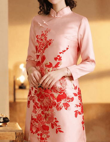 Classic Pink Embroidered Dress - Image 2