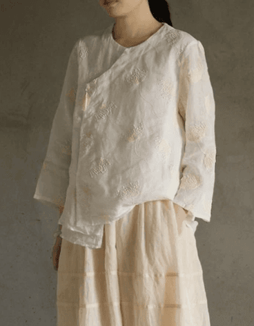 Chamomile White Ramie Blouse - Image 1
