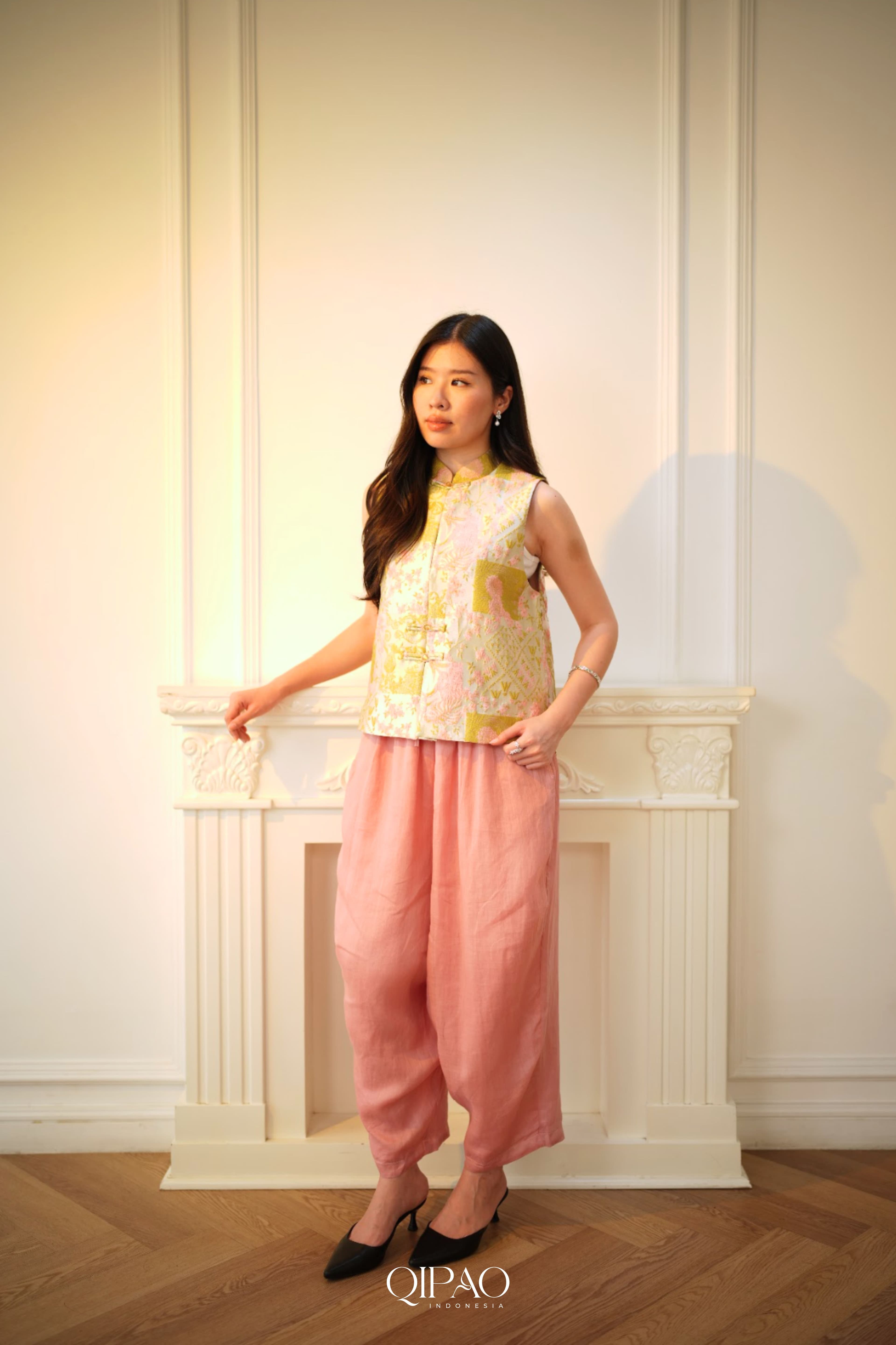 Soft Blush Ramie Pants - Celana Panjang Wanita Pink Ramie - 3