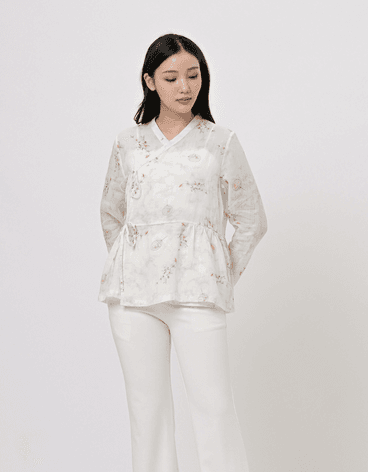 Daisy White Ramie Blouse - Image 1