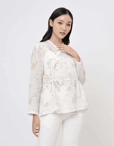 Daisy White Ramie Blouse - Image 3