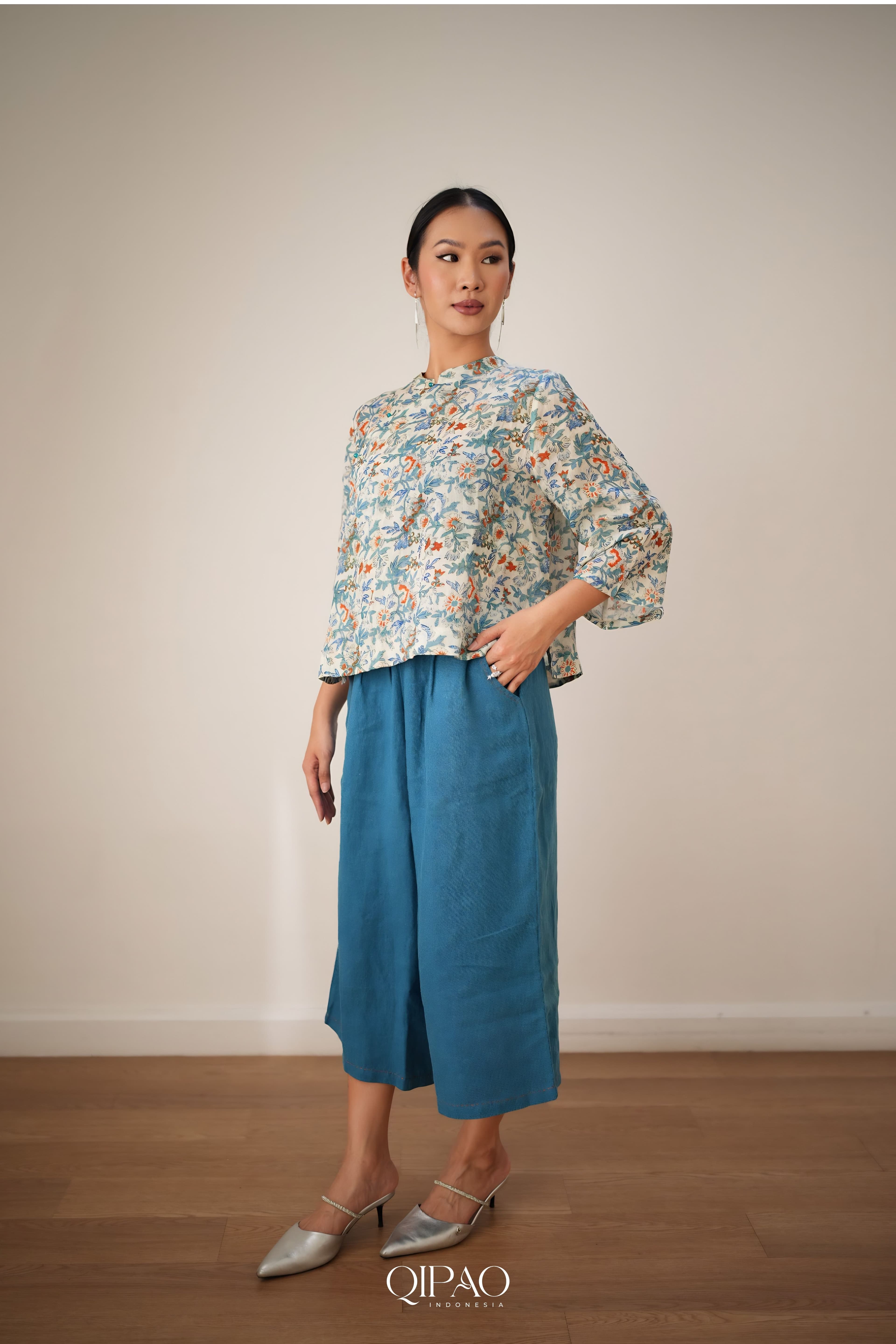 Teal Reverie Wide Pants - 4