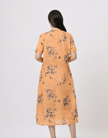 Dragon Yellow Ramie Dress - Image 4