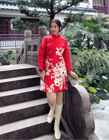 Classic Chinese Floral Dress - Image 3