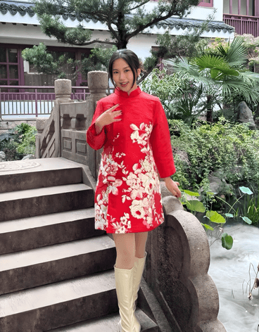Classic Chinese Floral Dress - Image 4