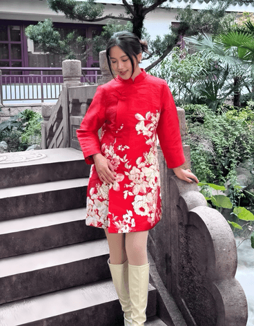 Classic Chinese Floral Dress - Image 5