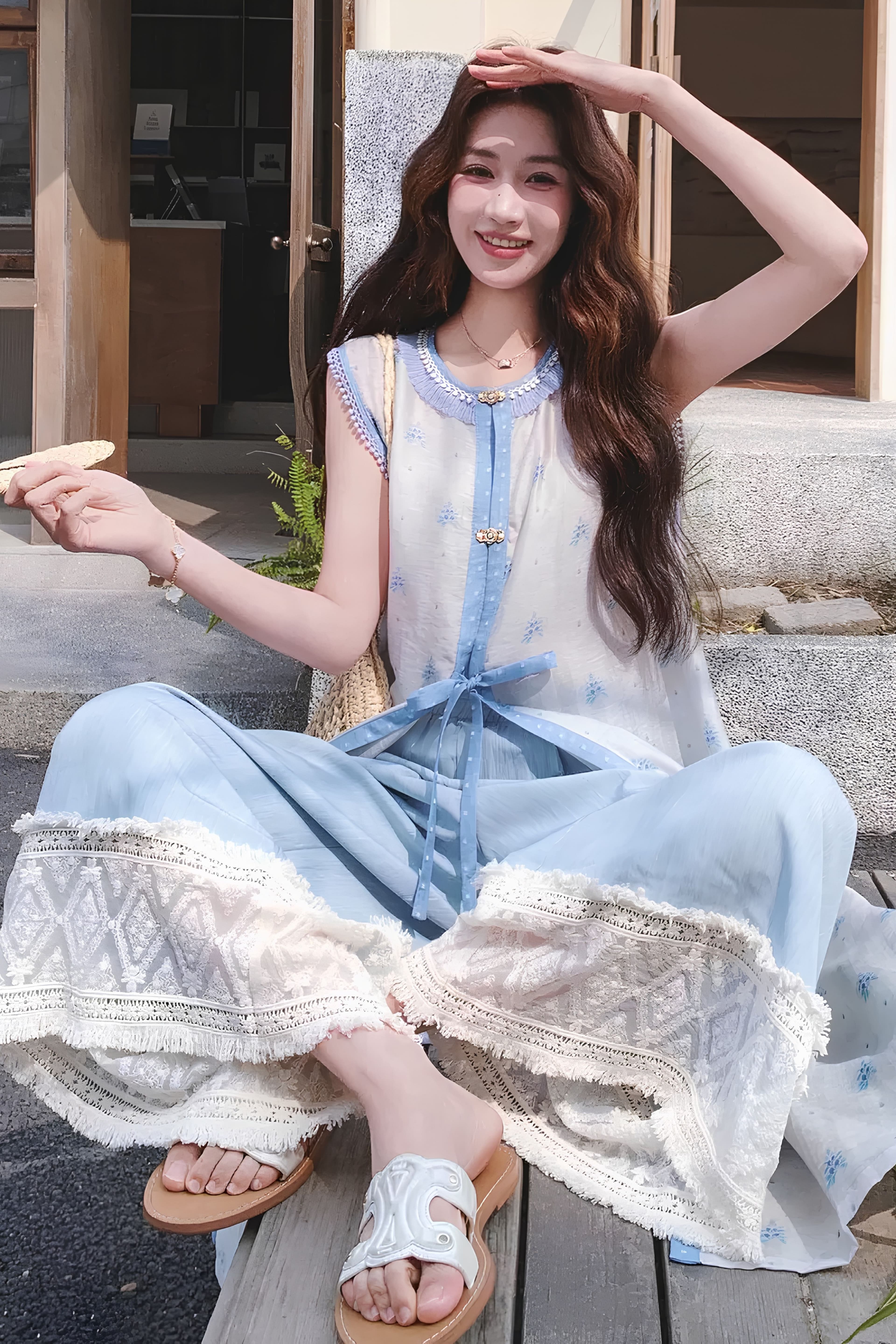 Blue Breeze Qipao Set - 3