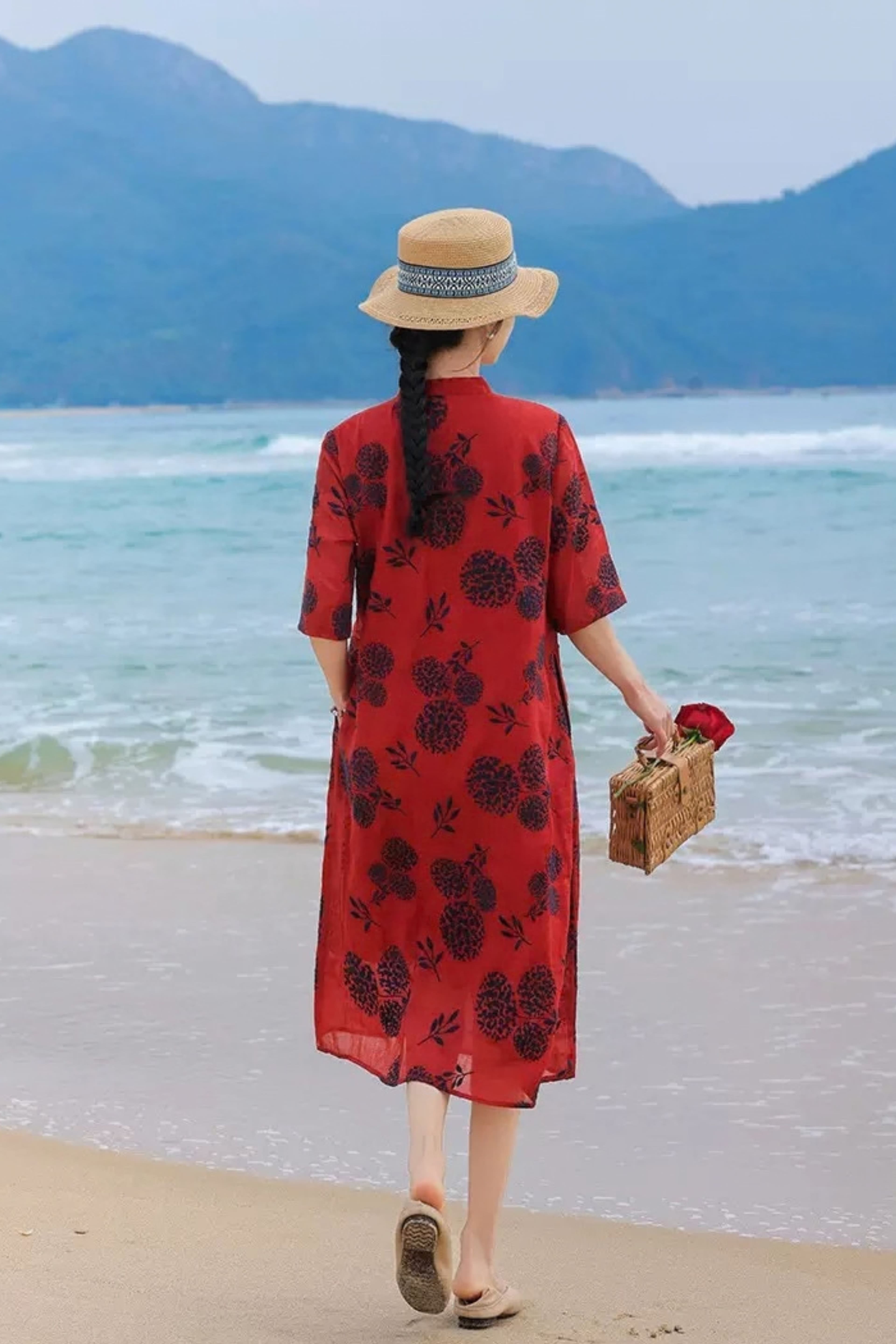 Cecilia Scarlet Floral Qipao Dress - 3