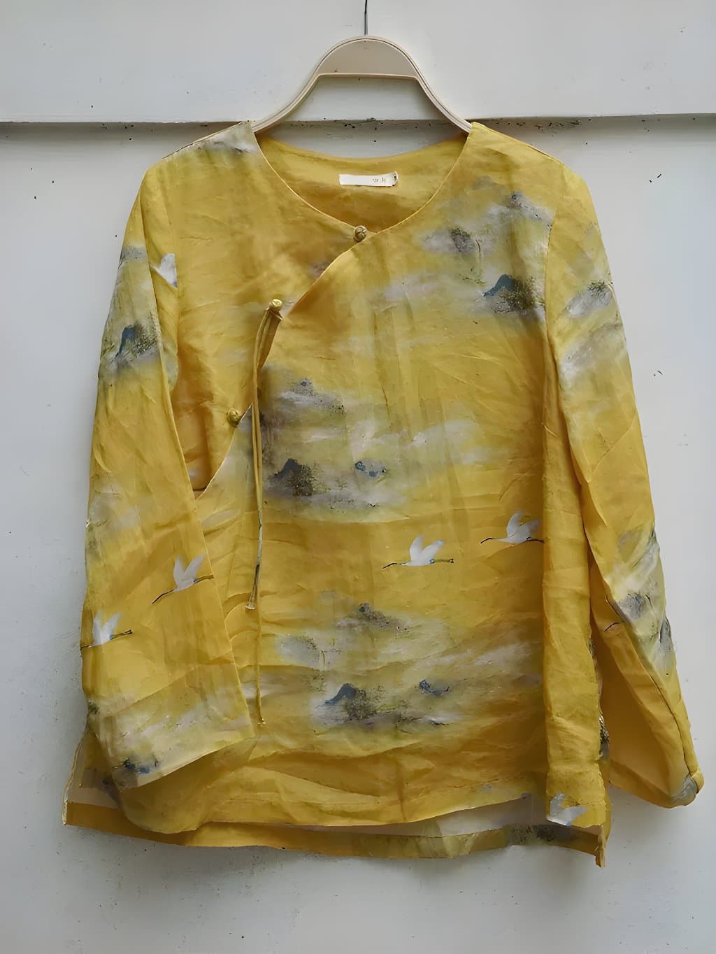 Celine Yellow Ramie Qipao Blouse - 5