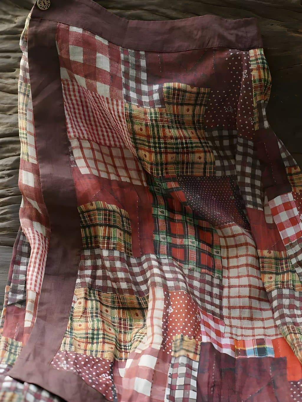 Clarisse Tartan Patchwork Qipao Skirt - 4