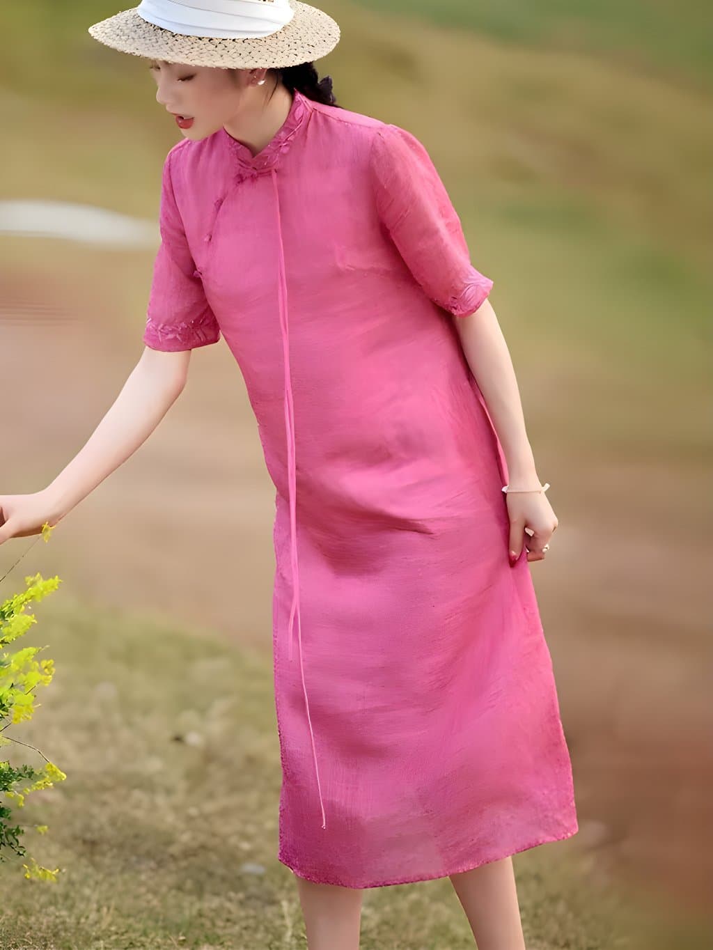 Lucienne Pink Qipao Blouse - 2
