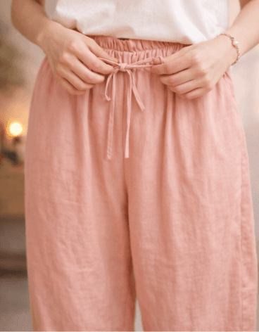Soft Blush Ramie Pants - Image 3