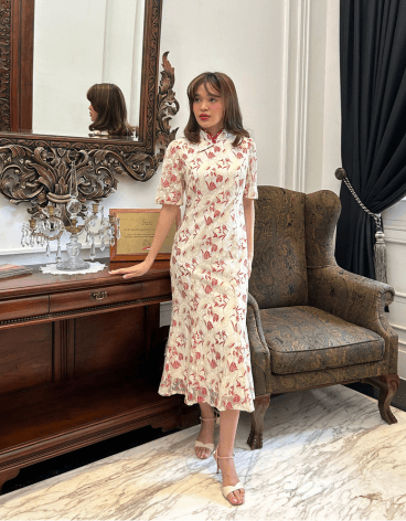 Tulle Floral Embroidered Dress - Image 3